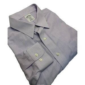 Brooks Brothers 1818 Regent Non-Iron L/S Shirt Men's 16 1/2 Purple Striped